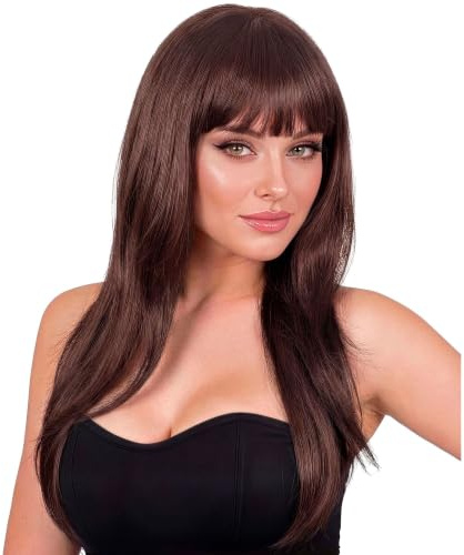 W WIDMANN MILANO Party Fashion - VOGUE Perücke Damen | Langhaar Frisur mit Pony, Mode Accessoire für Karneval und Party