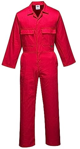 Portwest S999 Herren Euro-Arbeitskleidung Polycotton Overall Arbeitsanzug Rot, L