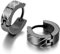 JewelryWe Schmuck Herren Damen Ohrringe, Edelstahl gestreift Creolen Ohrstecker, Schwarz