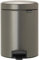Brabantia NewIcon Pedal Bin 5L, Soft-Closure Bathroom Rubbish Bin, Removable Inner Bucket + Free Bin Bags, Platinum