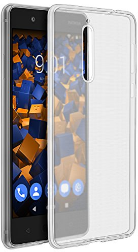 mumbi Hülle kompatibel mit Nokia 8 Handy Case Handyhülle dünn ultraslim transparent schwarz