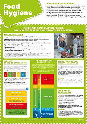 Daydream Education Food Hygiene | Health and Safety Posters | Laminated Gloss Paper 850mm x 594mm (A1) | Health and Safety Office and Commercial Wall Charts | Education Charts