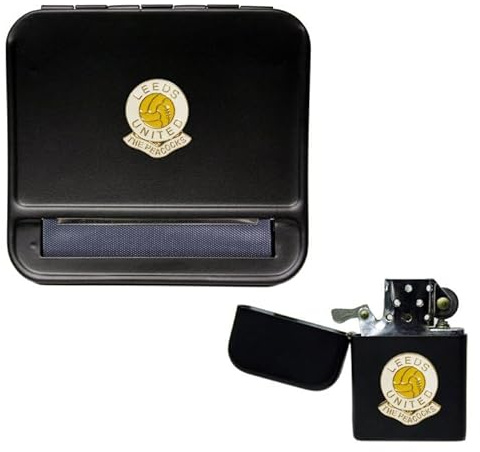 Leeds United Football Club Cigarette Rolling Machine and storproof Petrol Lighter