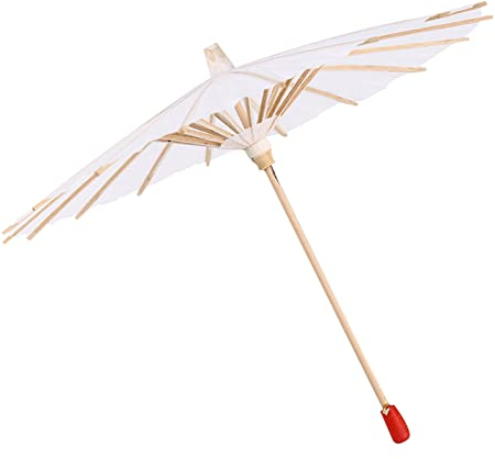 Papier Sonnenschirm Chinesische/Japanische Dekorative Regenschirm Weiß DIY Malerei Tanz Fotografie Kunst Zubehör Party Dekoration(20cm)