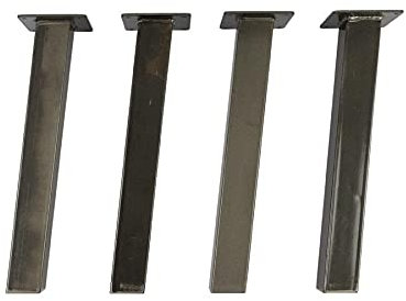 MaximaVida viereckige schräge Tischbeine aus Stahl New York 40 cm, Klarlack