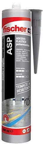 Fischer ASP Grigio, Adesivo Sigillante Tenace e Resistente per Giunti a Pavimento, in Facciata, Condotte, Lamiera e Carrozzeria, Cartuccia in Alluminio 300 ml, 544917