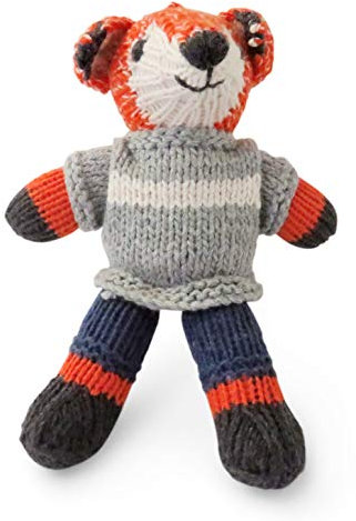 Hand-Knitted Fox Fuchs Plüschtier aus Bio-Baumwolle