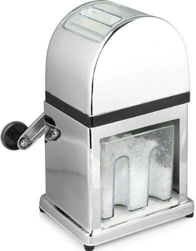 Chrome Plated Heavy Duty Ice Crusher, Includes Plastic Removable Tray and Scoop
