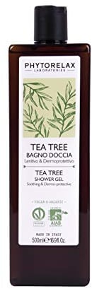 Phytorelax Laboratories Tea Tree Vegan Organic - Bagno Doccia - Lenitivo Dermoprotettivo, Rinfrescante - 500 Ml, 6022289