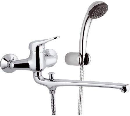 Remer - Rubinetto lavabo/Vasca con deviatore e Kit Doccia Duplex Serie Kiss (MM1)