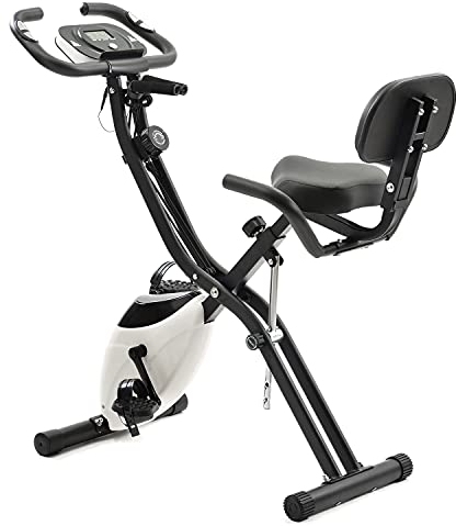 Merax Heimtrainer, Fitnessfahrrad, Fitness Bike,mit R¨¹ckenlehne, 10-stufiger Magnetwiderstand, klappbar,Pulsmessung, Handyhalterung