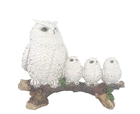 IM Deko Figur Schnee Eule Greifvogel Schneeeule Eulenfigur Uhu Kauz Garten Dekoration