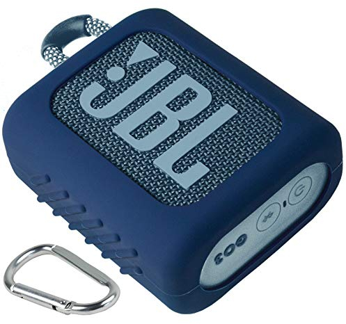 co2CREA Silicone case for JBL go 3 /go 3 Eco Waterproof Portable Bluetooth Speaker, Portable Ultra-light Protective Sleeve with Carabiner (Not Included speaker)