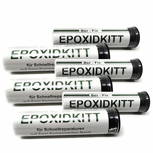 Ber-Fix 6x 56g Epoxidkitt 2K Knetmetall – Hitzebeständig bis 300°C | Wasserdicht & schnellhärtend | Reparaturknete für Metall, Holz, Keramik | Modellierbare Reparaturpaste statt Flüssigmetall