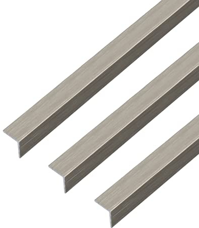 Alberts 499457 Winkelprofil | selbstklebend | Aluminium, edelstahldesign, dunkel | 1000 x 20 x 20 mm | 3er Set