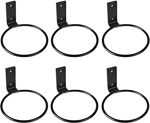 WIVAYE 5Inch Flower Pot Holder Ring Wall Mounted, Pack of 6 Metal Flower Pot Ring Wall Bracket, Wall Hanging Planter Hooks with Bracket for Outdoor and Indoor Plant Pots