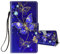 Flip Case for iPhone SE 2020 / 2022 5G - Protective Wallet Case with Kickstand, Card Slot Holder, Silicone Shockproof Cover - Butterfly/Blue