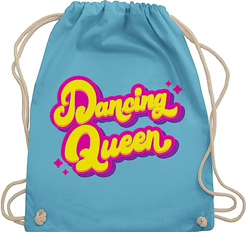Turnbeutel Rucksack - Vintage Retro - Dancing Queen - Tänzerin Geschenk Tanzliebhaber - Unisize - Hellblau - tasche stoff bags beutel turnsackerl sport beuteltasche stofftasche stoffbeutel