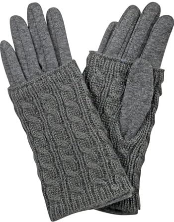 Capelli New York Set aus Jersey Handschuhen mit Strickstulpen Grey