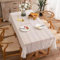 EHOMERY Tischdecken Sticken Ostern Square Table Cloth Hohl Häkeln Tischdeckehalter Für Draussen Wachstücher Kaufen Weiß Tischschutz Dekoration 150X180Cm