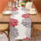 Tischläufer Frühling Modern Wohnzimmer Tischläufer Rot Sommer Dahlie Blumen Tischdecke Geometrische Blumen Leinen Tischläufer für Esstisch Hochzeit Party Rustikale Hochzeit 33 x 183 cm