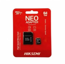 Carte MEMOIRE HIKSEMI M-SD 64G Micro SDHC - Serie C1 avec Adaptateur 92MB/s 30MB/s Class 10
