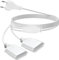 Rallonge de Câble d'Alimentation Euro 3 m, 2 en 1 Type C Extension Vers Socket, pour Ordinateur TV PC Téléphone - Blanc