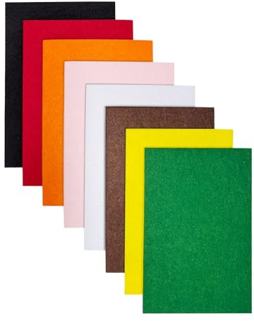 Jtnohx Feutrine Loisir Creatif, Tissu de Feutre 2 mm D'épaisseur, 8 Pièces 20x30cm Feuilles de Feutre Rigide, Feutrine de Couleur pour L'artisanat(Série Noël)