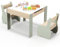 GYMAX Kids Table and Chair Set, Children Activity Desk with 2 Chairs, Reversible Blackboard Tabletop and Hidden Storage Space, 3 Pieces Wooden Toddler Furniture Set for Boys Girls (Green)