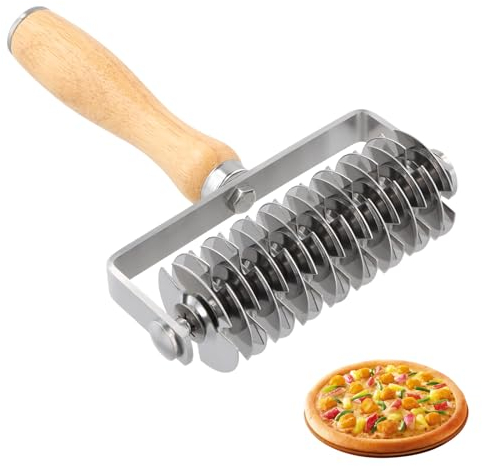 Masa Celosía Cortador Rodillos, Cortador de Rodillo de Celosía, Cuchillo de Rodillo de Masa para Pizza, Galletas y Productos Crujientes