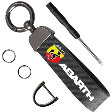 KAJAME Auto Porte-Clés Compatible avec pour Fiat Abarth 595 Abarth 500 Abarth 124 Spider Personnalisé Porte-Clés De Voiture Accessoires Cadeaux,A-L