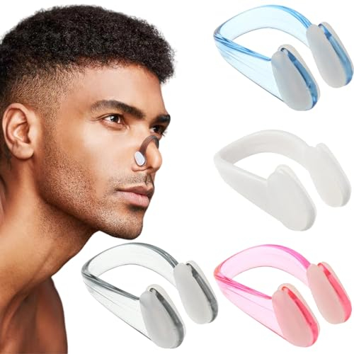 KLLJ Nasales De Silicona para Nadar,4 Piezas Clips de Nariz para Nadar,Protectores Nasales para Nadar,Bloqueadores Nasales para Nadar,Adecuados para NiñOs,Adultos,Principiantes
