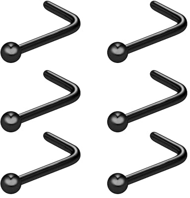 Decentraland 6 PCS Silber Titan Nase Studs/Chirurgenstahl Nasenring mit Ball zierliche Nase Stud 20 Gauge Nase Stud