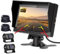 AHD 1080P Rückfahrkamera Set mit 7 Zoll IPS Display -Rückfahrkamera Monitor Supoport Image Flip Reverse Line mit 2 IP69 Waterproof Night Vision rückfahrkameras + 15m*2 Verlängerungskabel