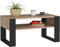 AKORD Couchtisch Holz DOMI mit einem Regal | 92x45x53cm | Für Wohnzimmer | Schlafzimmer Schrank | Minimalistisch Modernes Design | Schichtstoffplatte 16mm | Eiche Sonoma + Schwarze Beine