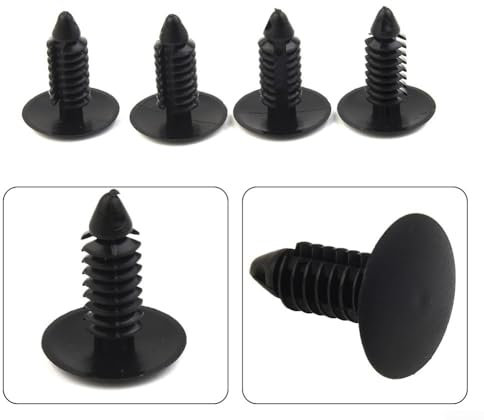 Set of 4 Black Bumper Clip, Front License Plate Holes Cover for Any Car, Diameter 7mm