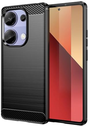 betterfon Carbon Handyhülle kompatibel mit Xiaomi Redmi Note 13 Pro 4G | Smartphone Case aus TPU-Silikon | Schwarz