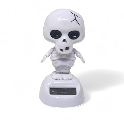 Skeleton Solar Wackelfigur | Dekofigur solarbetrieben | Tanzende Solarfigur | Für Wohnung, Auto, Balkon, Garten | Beweglich mit Solarzelle