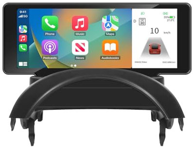 LEXXSON Mini écran de Tableau de Bord pour Tesla Model 3/Y Tesla Affichage Frontal Prend en Charge CarPlay sans Fil et Android synchronisation Automatique des données de Voiture d'usine