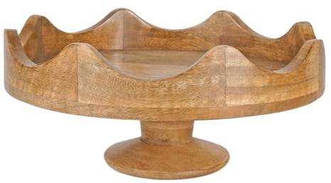 ASHSDI Fruit Vegetables Bowl Wooden Fruit Bowl,Handcrafted Coffee Table Decor,Oval Pedestal Bowl for Kitchen Or Dining Table Centerpieces Kitchen Storage Basket