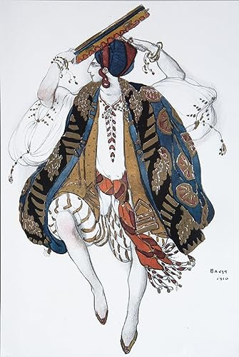 PTLYE Painting Reproduktion Painting Leinwandbild Wandbild Kunstdruck Jüdischer Tanz-leinwandgemälde Für Das Ballett Cléopatre Von Leon Bakst für Zuhause 60x90cm