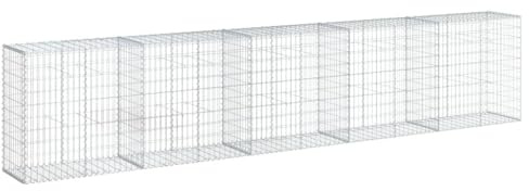vidaXL Gabion Basket with Cover 500x50x100 cm Galvanised Iron