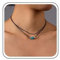 Inateannal Layered Turquoise Necklace Black Leather Rope Necklace Leather Turquoise Choker Necklace Necklace Tribal Turquoise Chain Necklace Adjustable Cord Collar Necklace