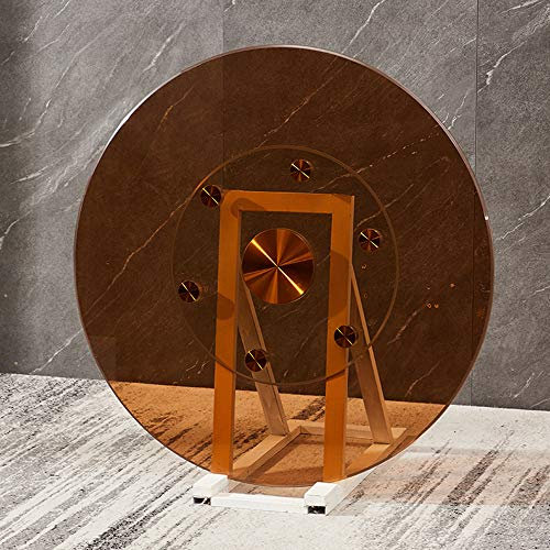 DONGGANSHI Plato Giratorio de Vidrio Templado Lazy Susan de Ø60-140 cm, Plato Giratorio Grande, Bandeja giratoria marrón con cojinete silencioso de 23,6 a 55,1 Pulgadas