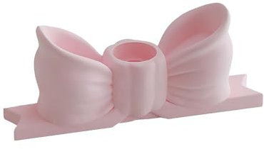 Kerzenhalter mit Schleife, rosa Gips, langer Kerzenhalter, Vintage-Kerzenständer, Tafelaufsatz für Tisch, Hochzeit, Abendessen, Party, Valentinstag