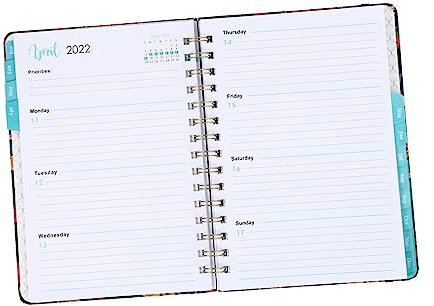 VILLCASE 1 Stück 2024 Agenda 2022 monatlicher Managementplaner Monatsplaner Schulplaner Woche schülerkalender notizbuch mit kalender Zeitplan-Notizblock Planungshandbuch Legierung Black