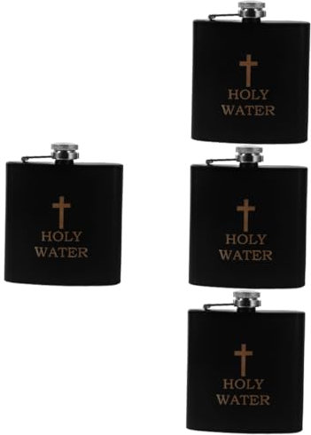 ULTECHNOVO 4 Pezzi bottiglia di acqua santa fiaschetta gigante bottiglie di acqua sacra ortodossa anca contenitore contenitori viaggio comoda bottiglia di vino Piccolo pallone