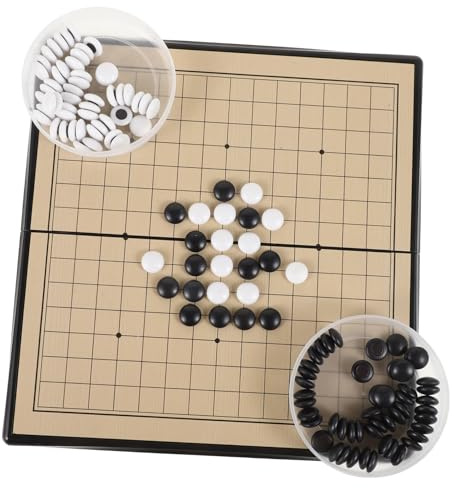 Supvox Magnetisches Go Und Fünf Gewinnt Spielset Kinder Mittlere Größe Mit Standardbrett Und Aufbewahrungsbox Tragbares Schachbrettspiel Für Anfänger Und Lernende