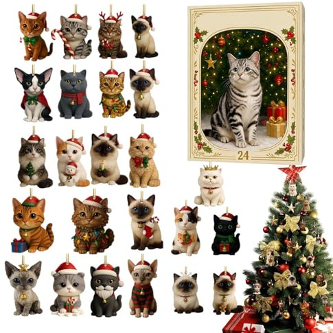Katzen Adventskalender Festlicher Anhänger Charm