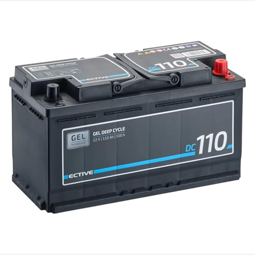 ECTIVE DC 110 Gel Batterie 12V 110Ah – Deep Cycle Versorgungsbatterie wartungsfrei & gasungsfrei – ideal für Solar, Wohnmobil, Camper, Boot